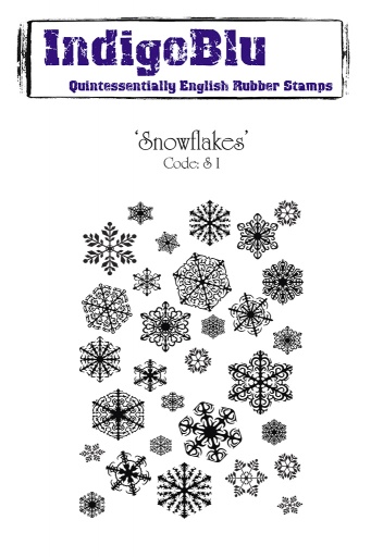 Snowflakes A6 Red Rubber Stamp